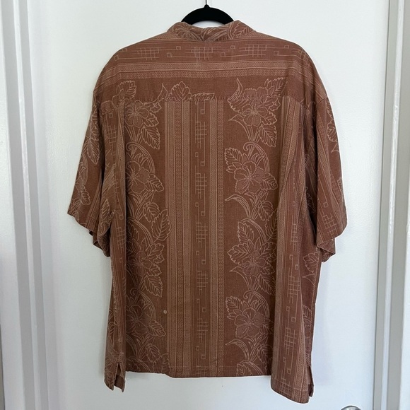 Jamaica Jaxx Brown 100% Silk Short Sleeve Aloha Shirt XXL - Picture 2 of 11
